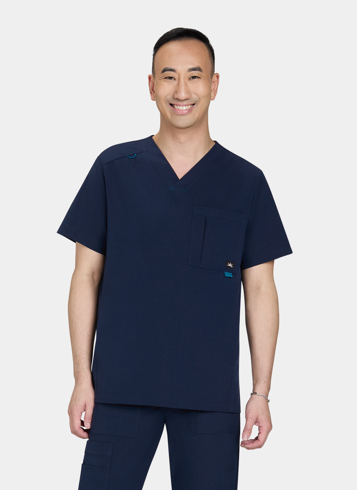 Blouse médicale homme Koi Solis Caldwell - Bleu marine - Logo EMERGENCE