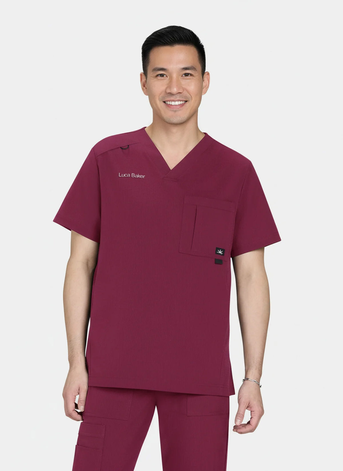 Blouse médicale homme Koi Solis Caldwell - Bordeaux - Logo EMERGENCE