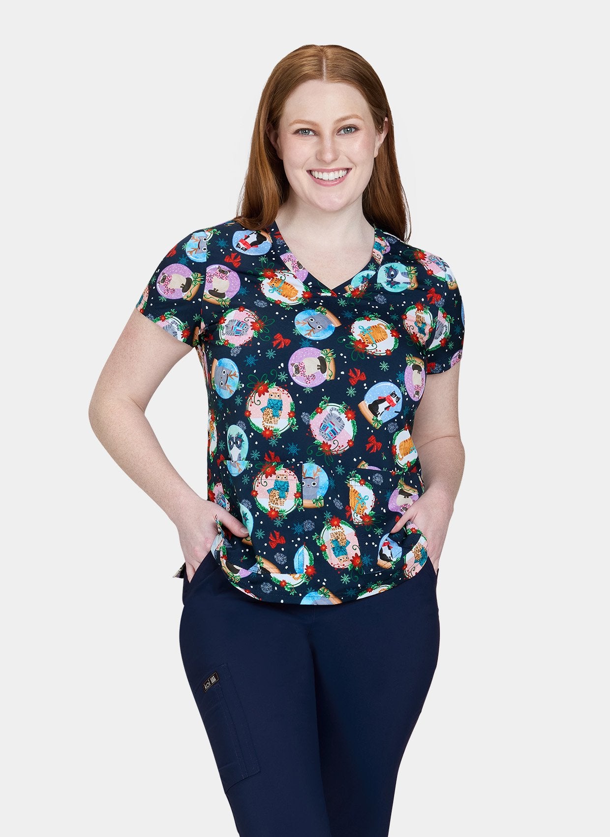 Blouse médicale Leslie – Chats de Noël