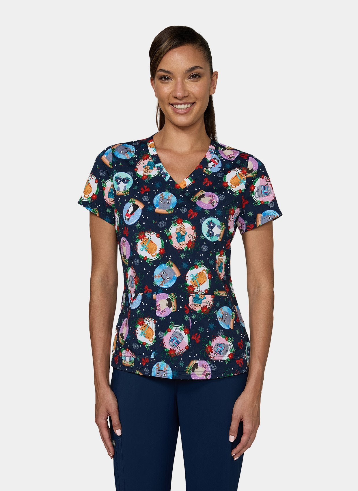 Blouse médicale Leslie – Chats de Noël