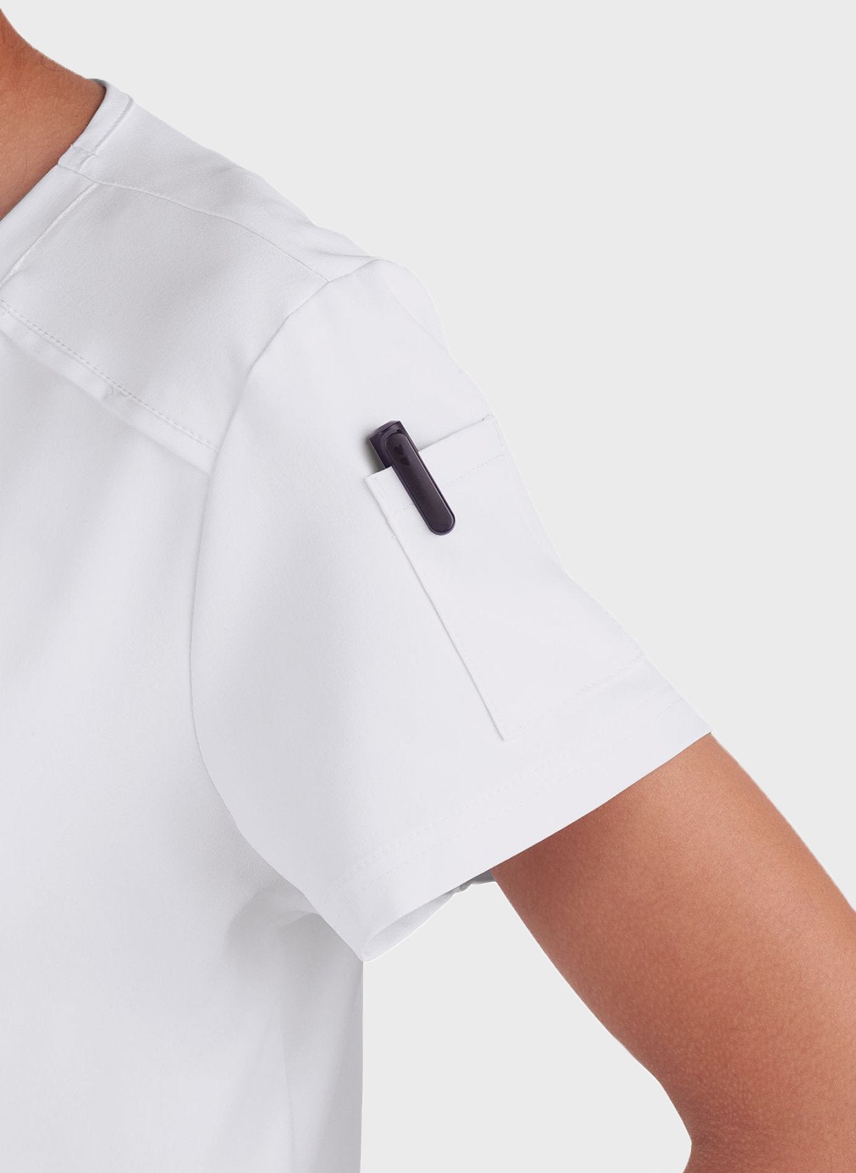 Blouse médicale femme Koi Cureology Cardi - Blanc - epaule