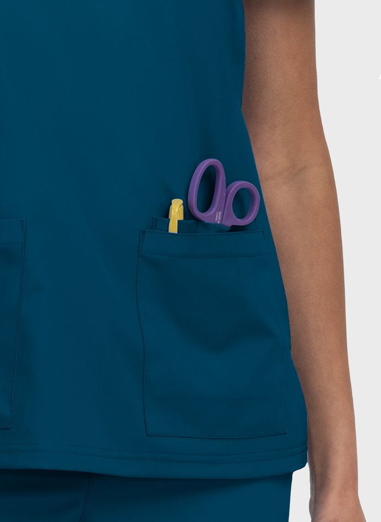 Blouse médicale femme Koi Cureology Cardi bleu caraibes poche