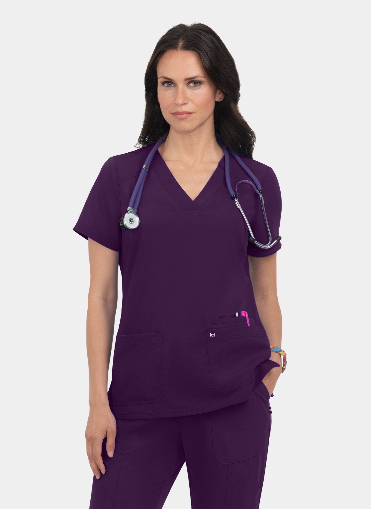 Blouse médicale femme Koi Next Gen Agitation et passion - Aubergine