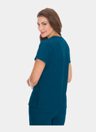 Blouse médicale femme Koi Nicole - Bleu Caraïbes - dos