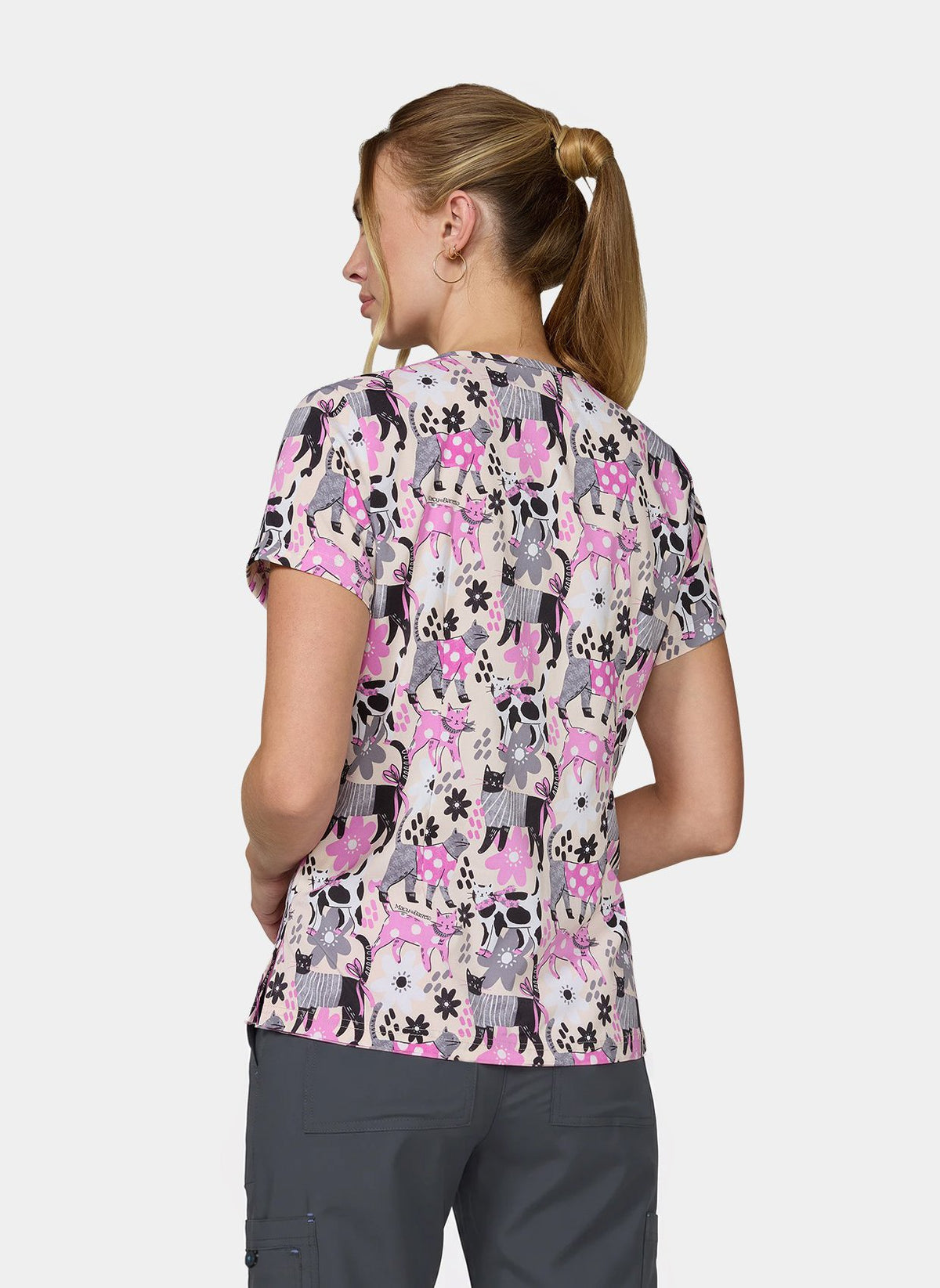 Blouse medicale femme Leslie -Chats Fleuris