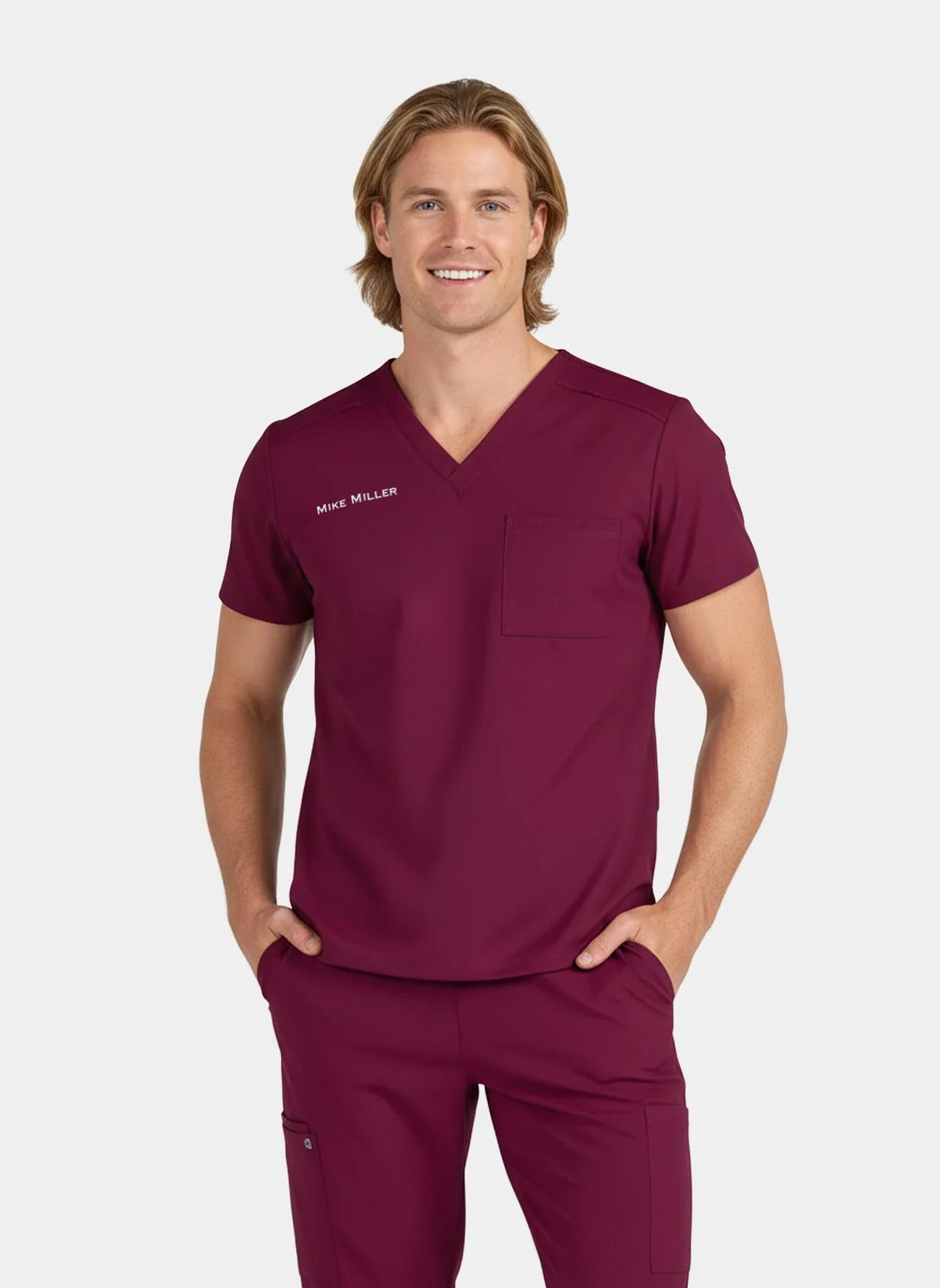 Blouse médicale homme Koi Cureology Arthro - Bordeaux - Logo EMERGENCE