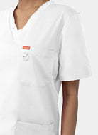 Focus blouse médicale unisexe Balboa Orange Standard  - Blanc