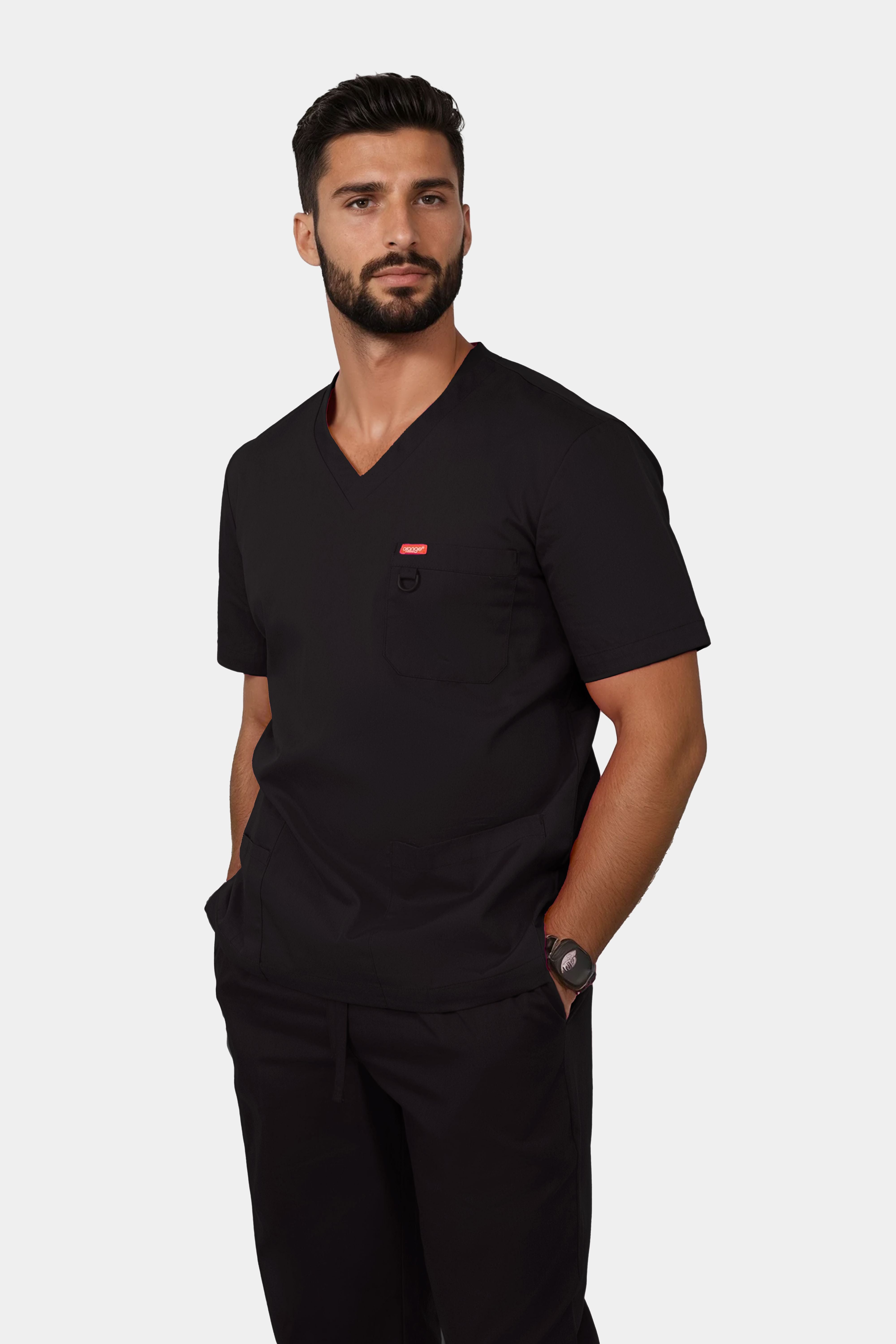 Blouse médicale unisexe Balboa Orange Standard - Noir