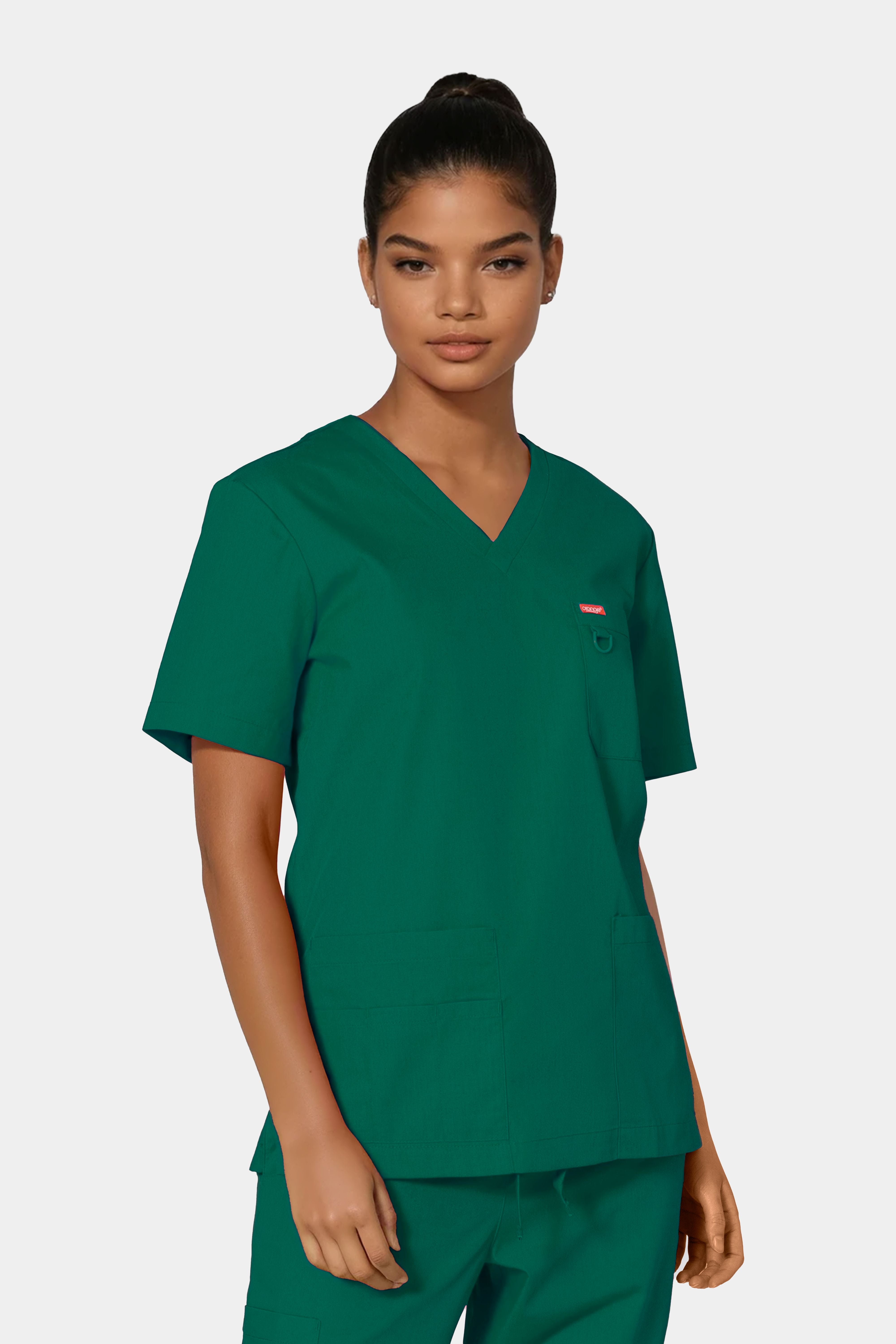 Femme portant une blouse médicale unisexe Orange standard Balboa - Vert  Forêt