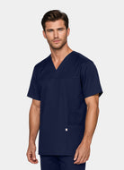 Homme portant une blouse médicale unisexe happyfit - Bleu Marine