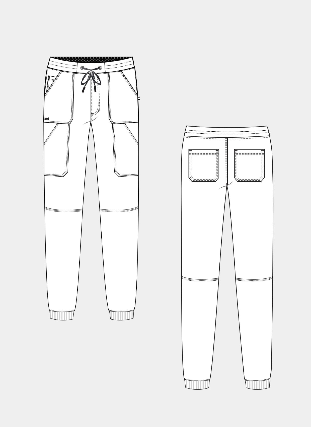 Maquette du pantalon médical De jour comme de nuit