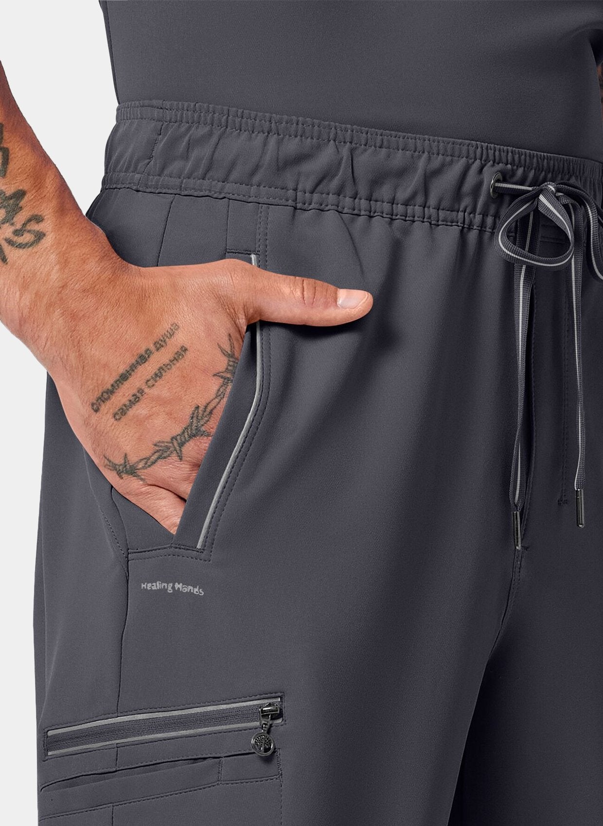 Details Pantalon medical pour homme Noah  Healing Hands – Gris