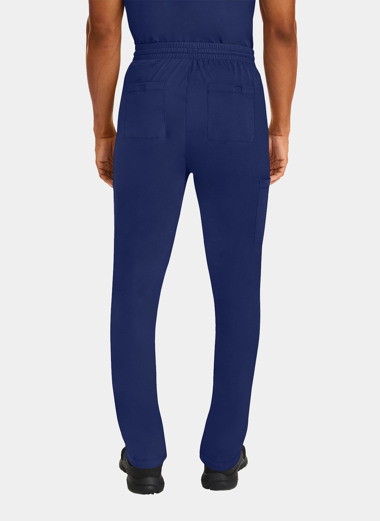 homme de dos portant un pantalon médical Healing Hands Ryan bleue marine 