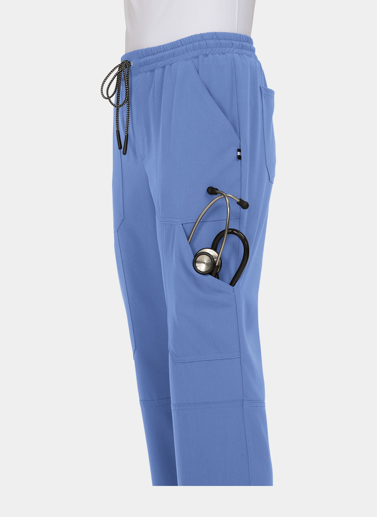 Pantalon médical femme Koi Next Gen Bonnes ondes bleu ciel côté