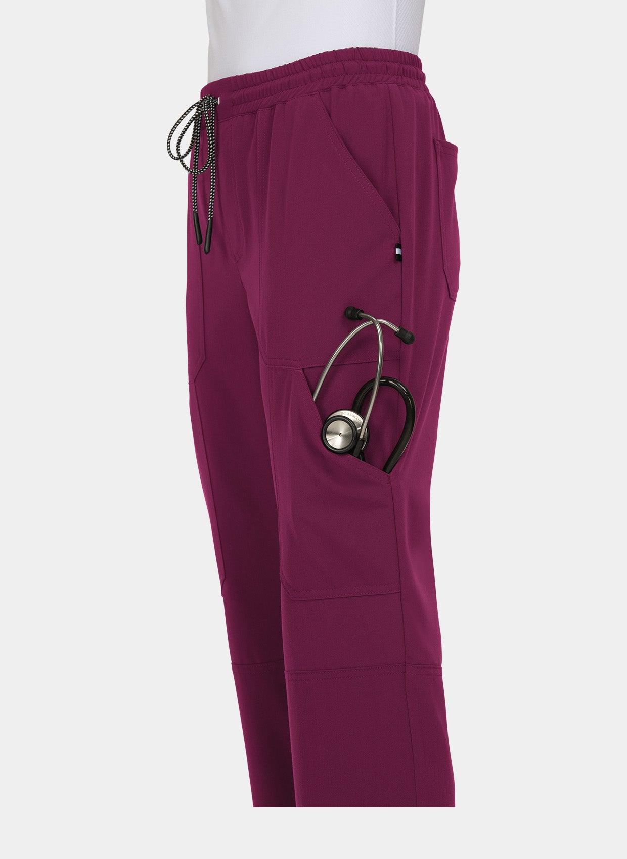 Pantalon médical femme Koi Next Gen Bonnes ondes bordeaux dos