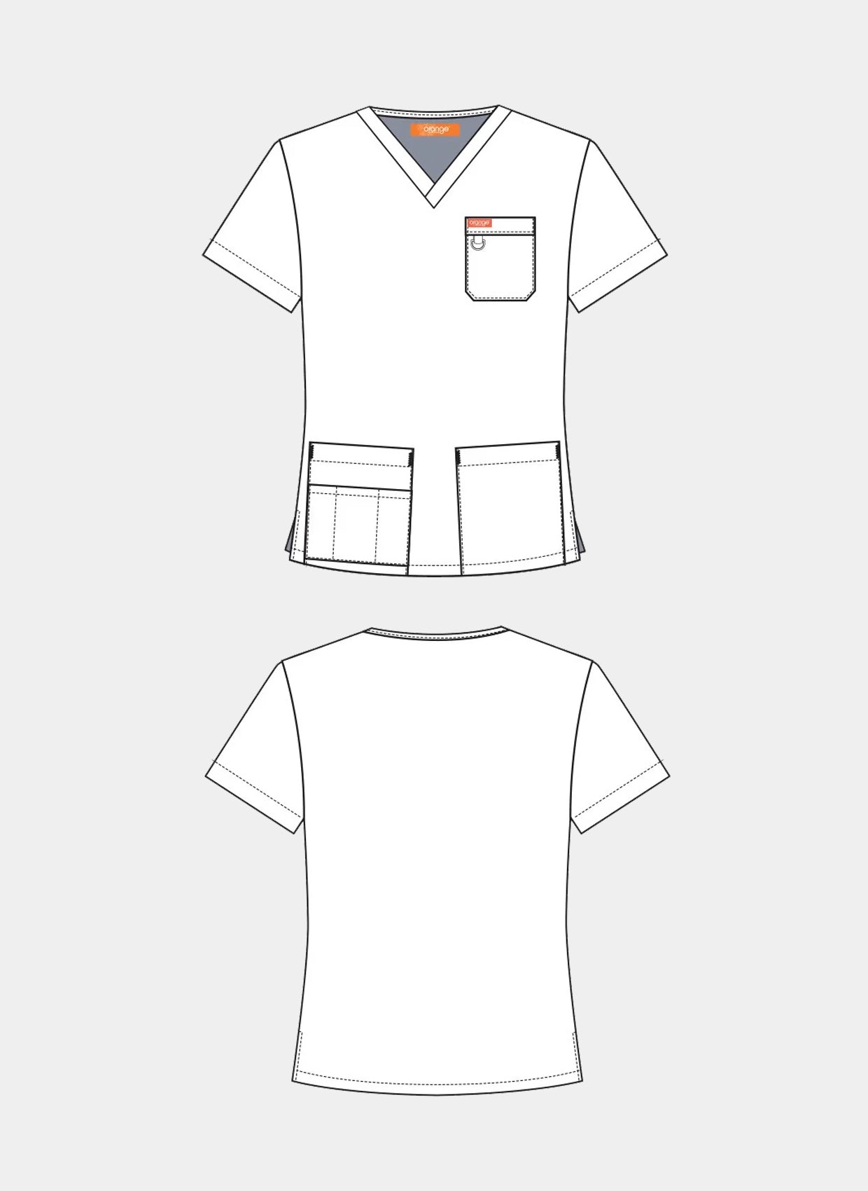 Dessin du patron de la blouse medicale Balboa
