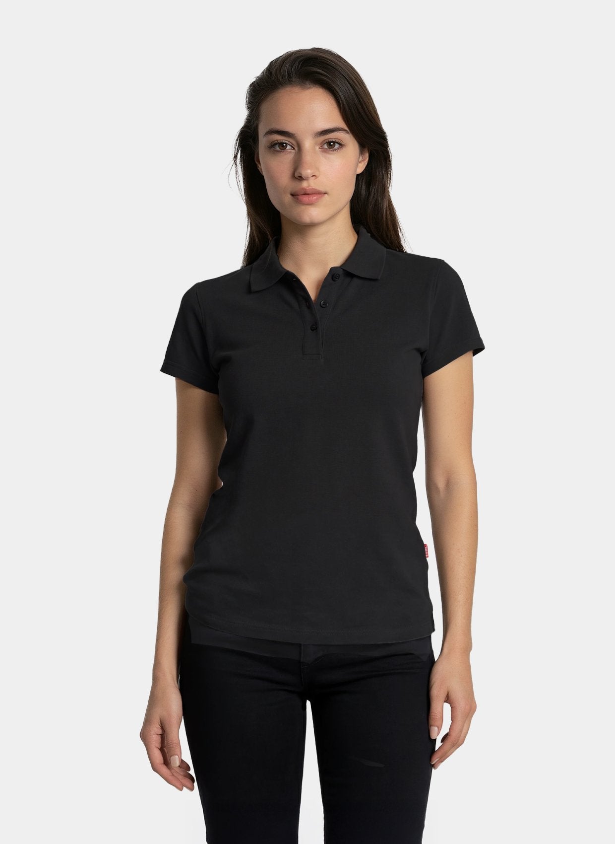 Face polo médical femme – Noir