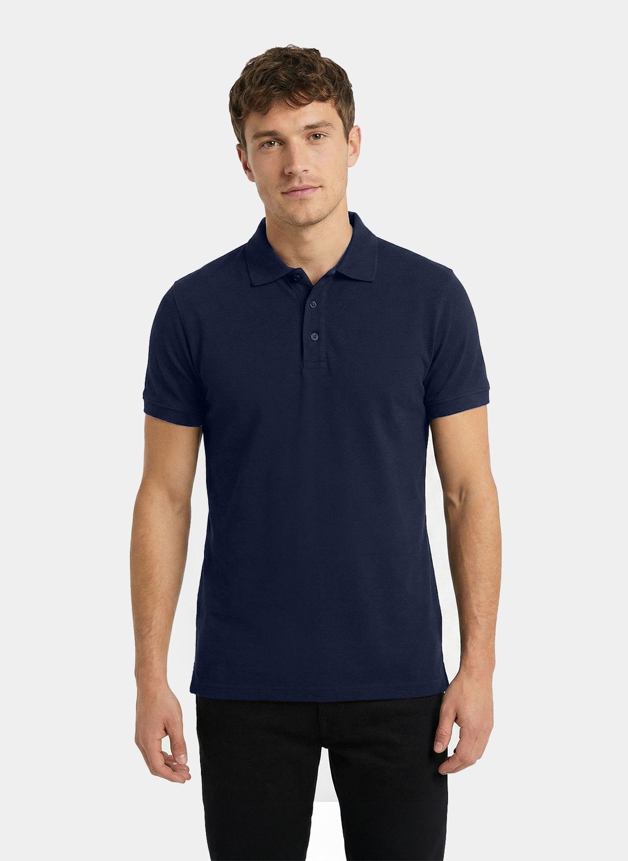 Face polo unisexe Gibson à manches courtes – Bleu Marine