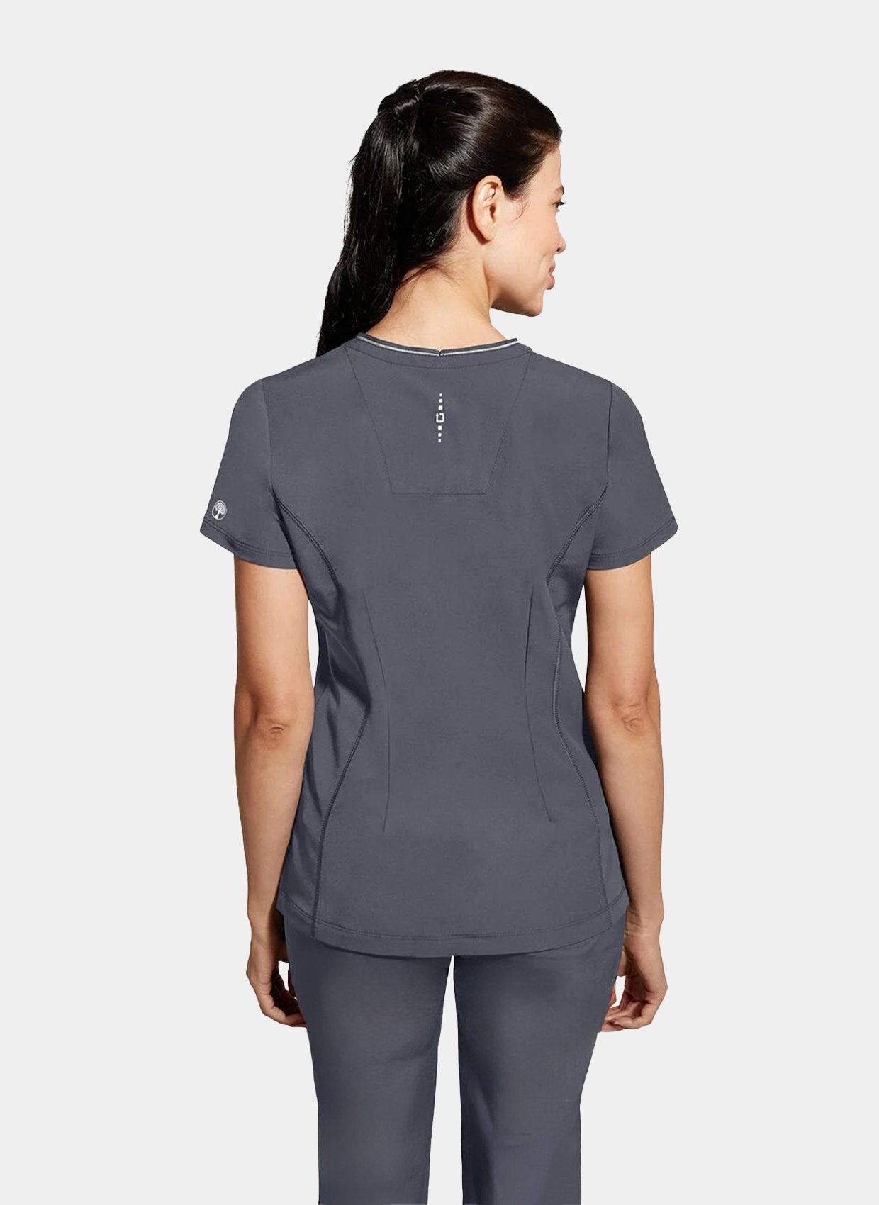 Blouse medical femme Healing Hands 360 Sonia anthracite de dos