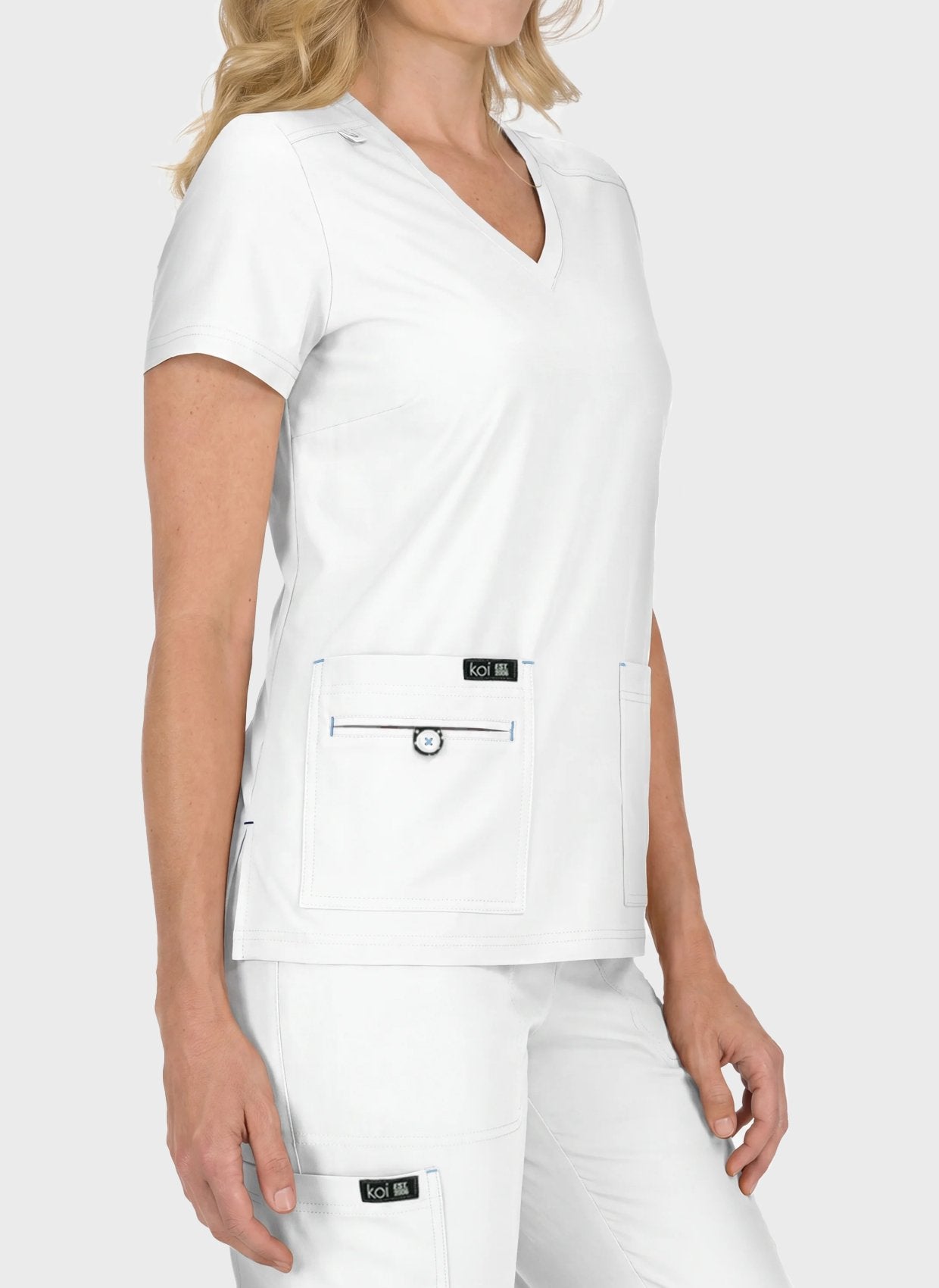 Blouse médicale femme Koi Basics Becca Cote - Blanc