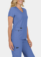 Blouse médicale femme Koi Basics Becca Cote - bleu ciel