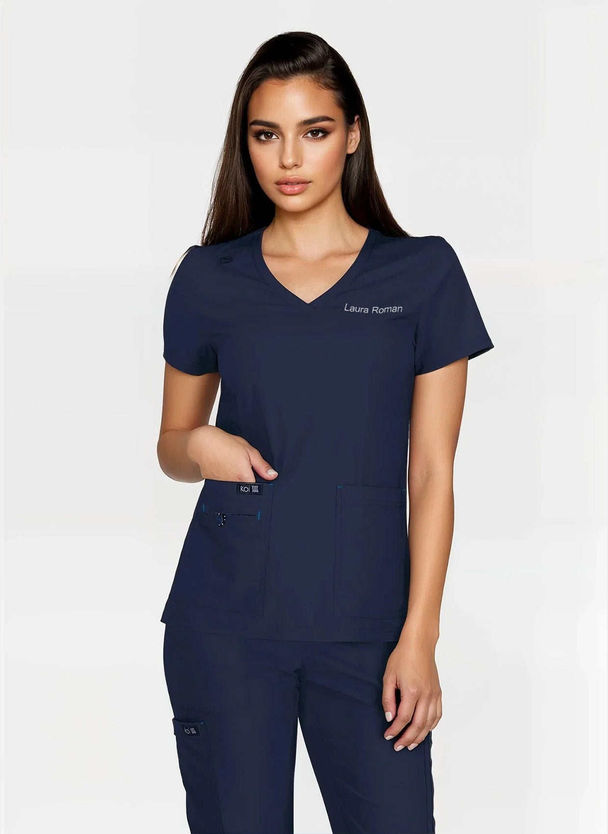 Blouse médicale femme Koi Basics Becca - Bleu marine