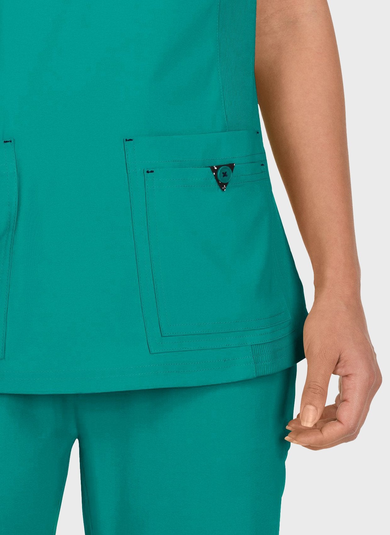 Blouse médicale femme Koi Basics Katie Poche -  Bleu canard