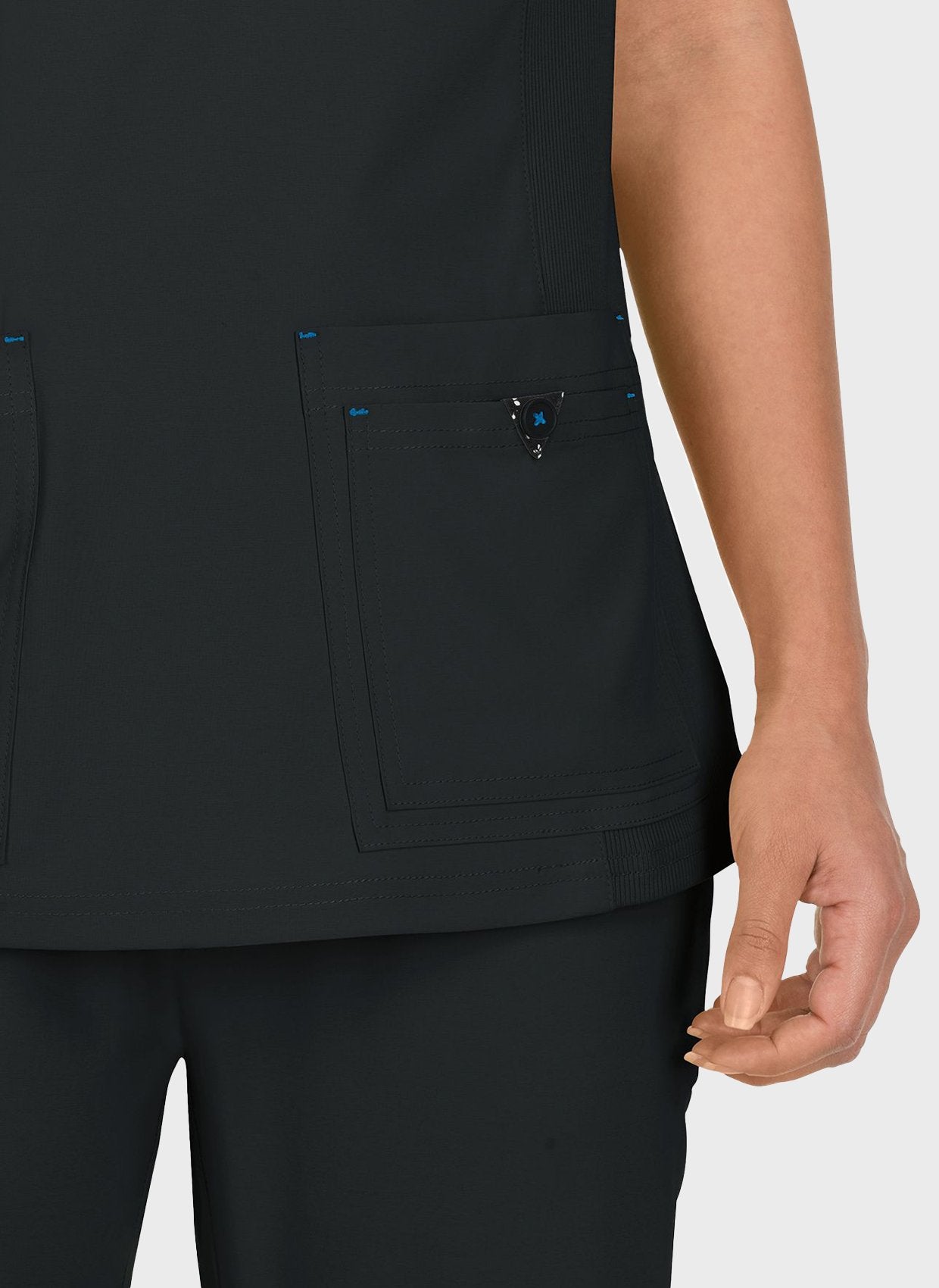 Blouse médicale femme Koi Basics Katie Poche -  Noir