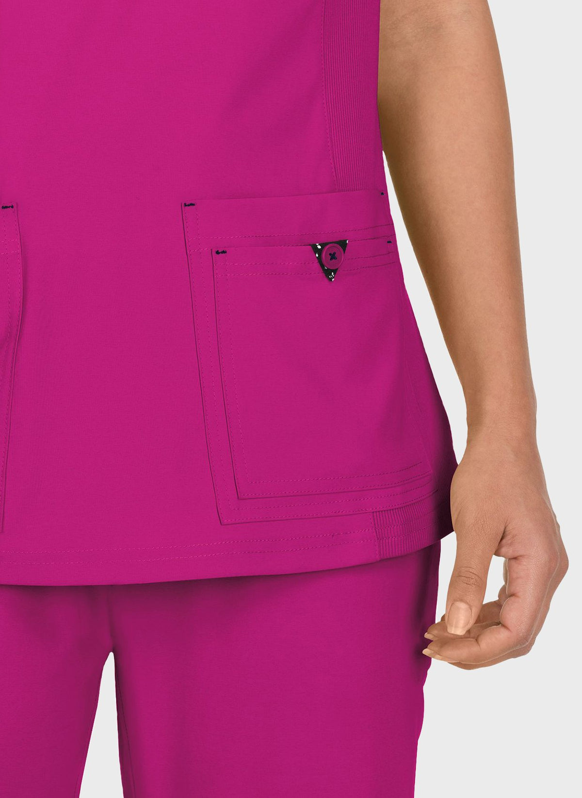 Blouse médicale femme Koi Basics Katie Poche -  Rose azalée
