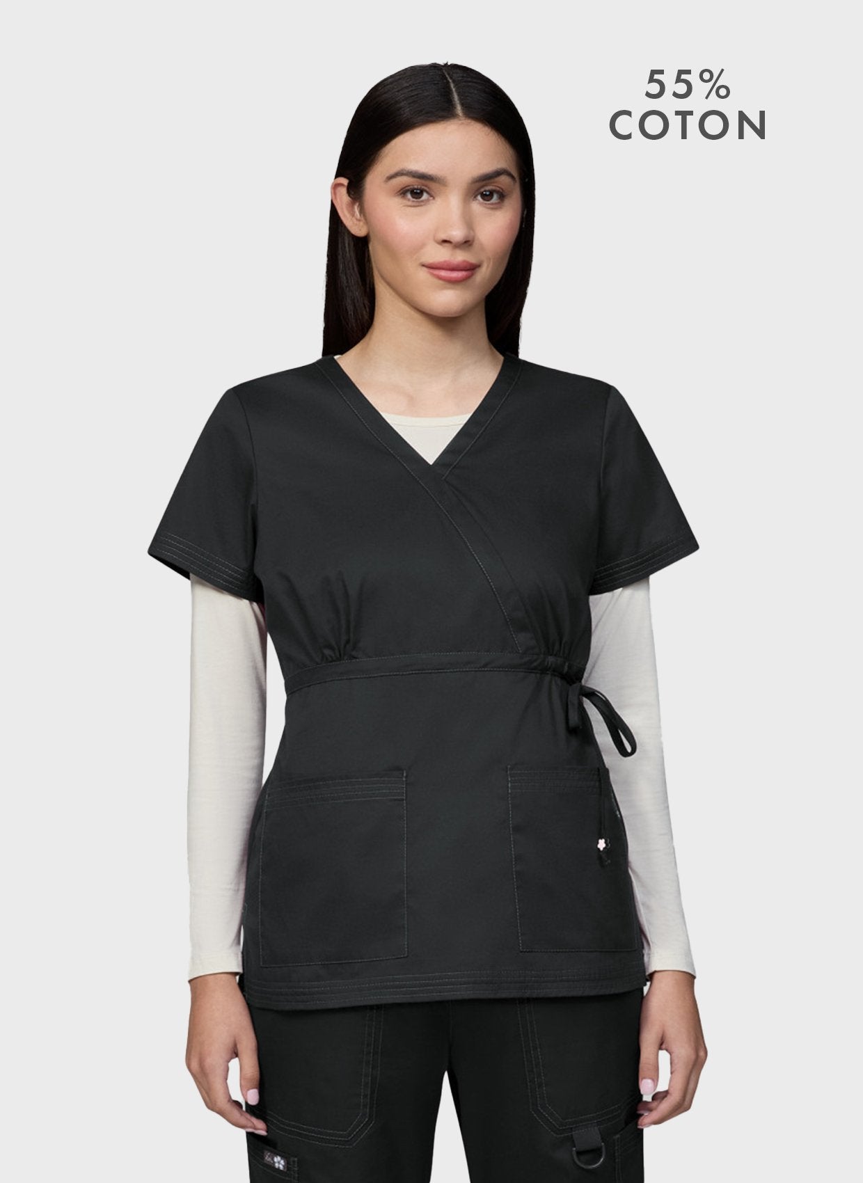 Blouse médicale femme Koi Classics Katelyn - Noir, vue de face