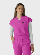 Blouse médicale femme Koi Solis Trinity - Rose hibiscus, vue de face
