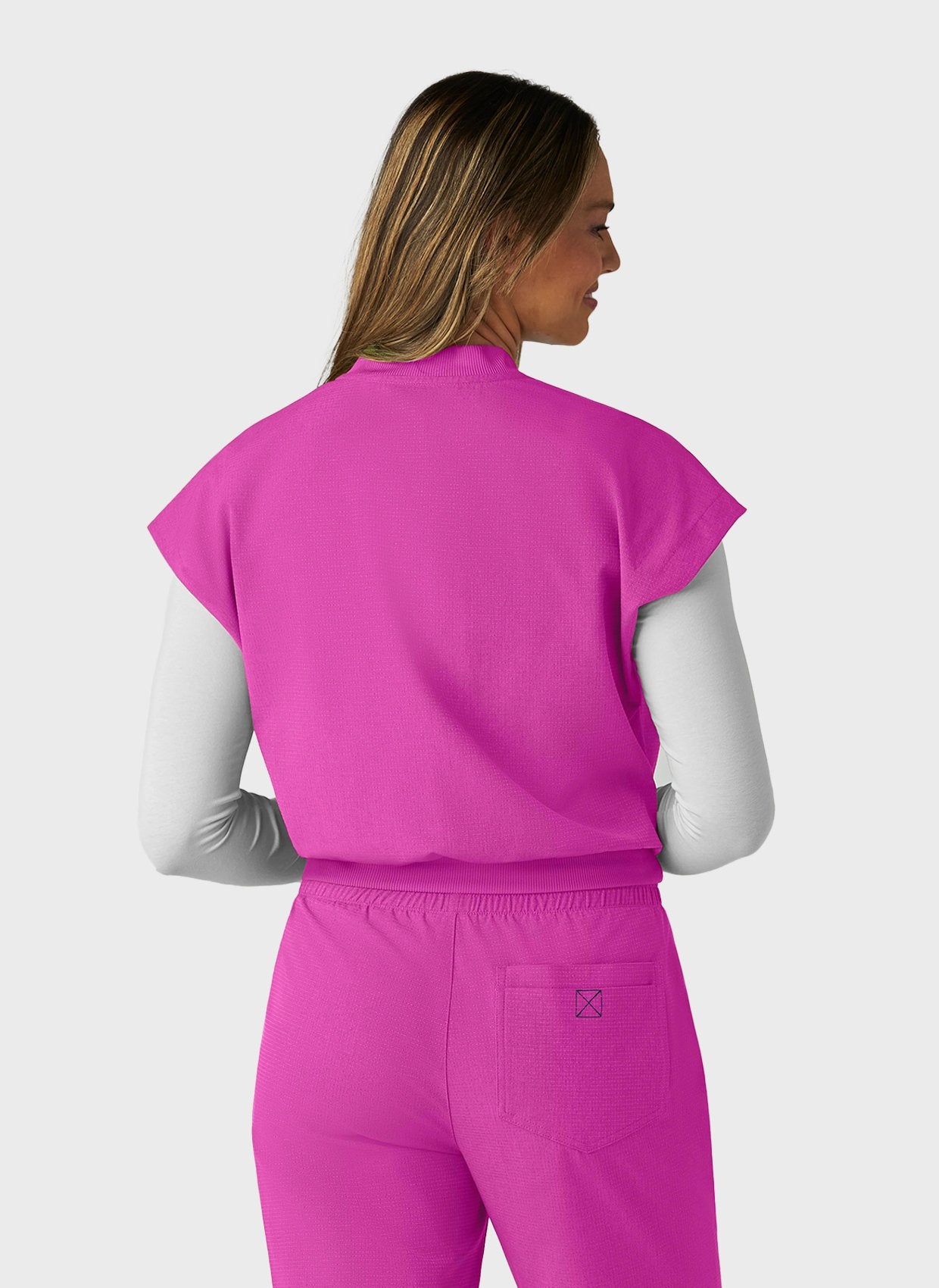 Blouse médicale femme Koi Solis Trinity - Rose hibiscus, vue 2