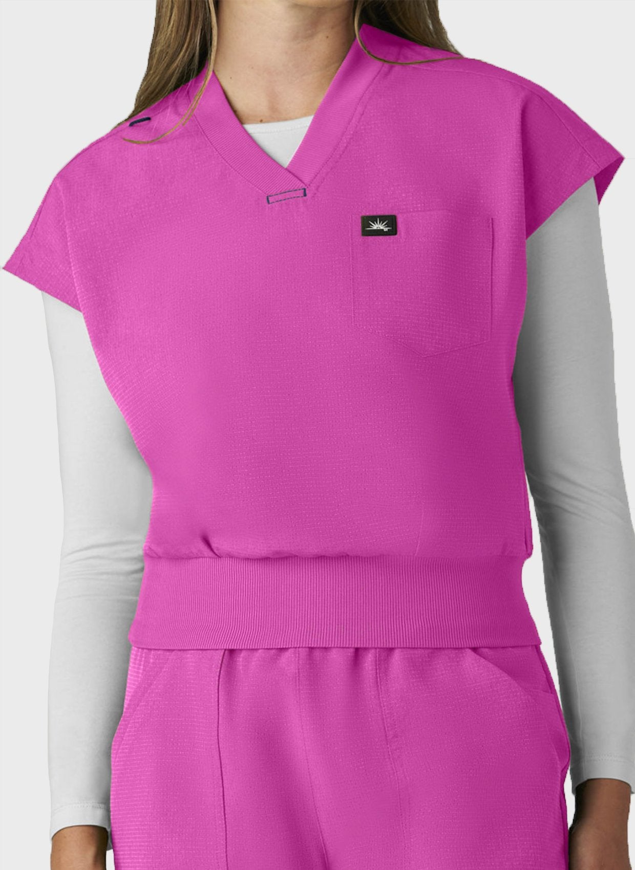 Blouse médicale femme Koi Solis Trinity - Rose hibiscus, vue 3