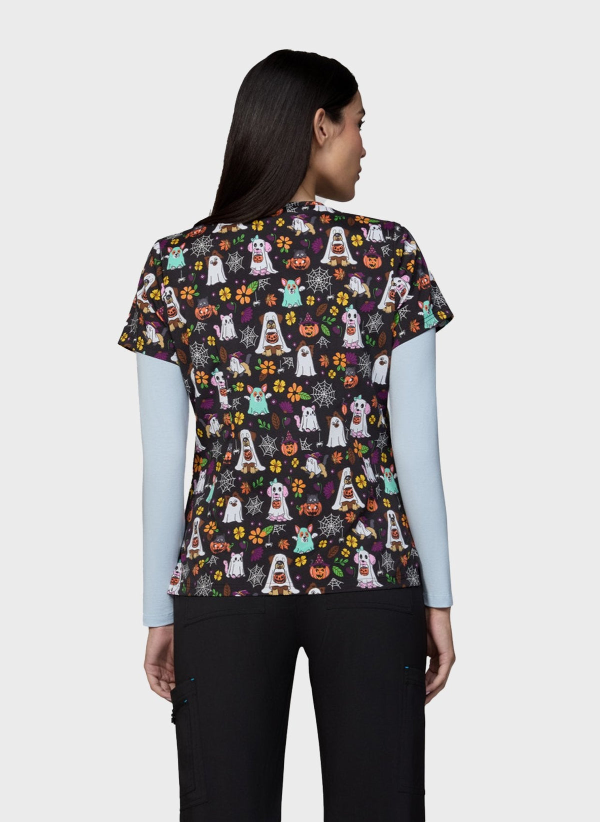 Blouse médicale femme Koi Basics Leslie - Copain fantôme, vue 2