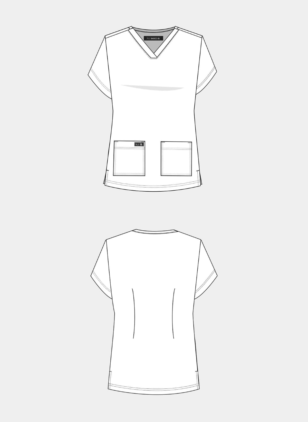 Blouse médicale femme Koi Basics Leslie - Schéma technique