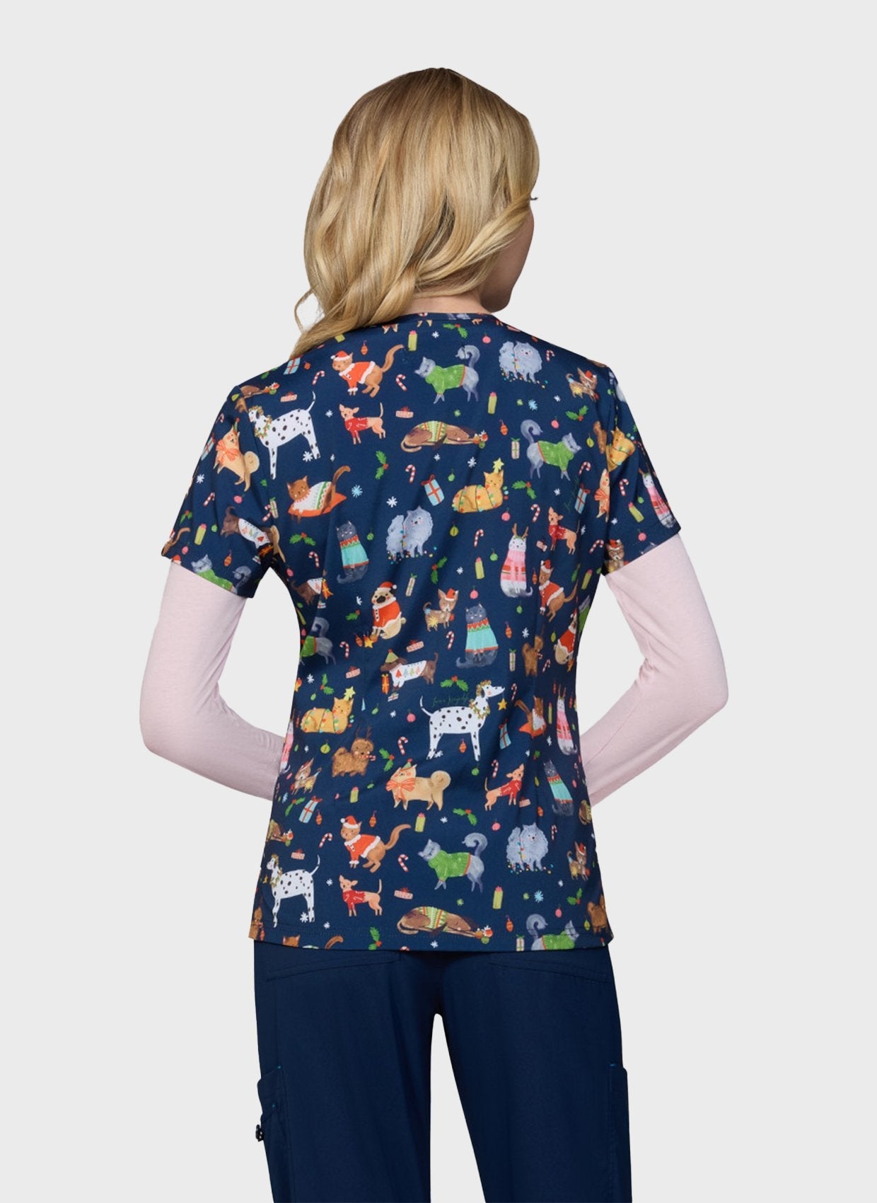 Blouse médicale femme Koi Basics Leslie - Fa la la la la, vue 2