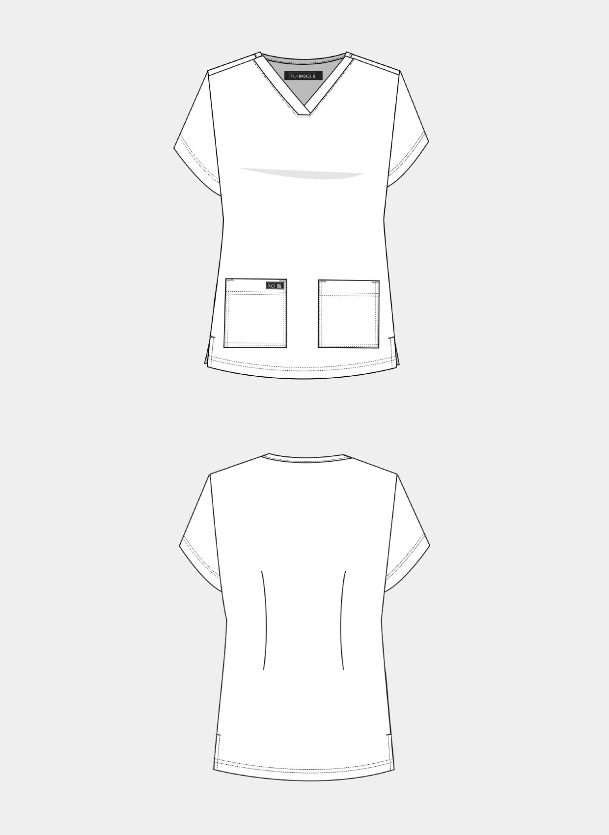 Blouse médicale femme Koi Basics Leslie - Schéma technique
