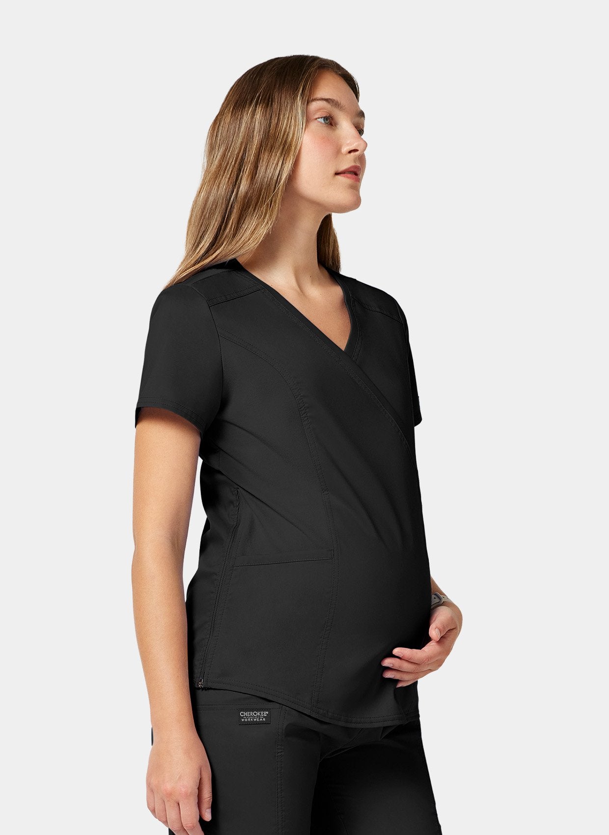 Blouse médicale noir femme côté droit