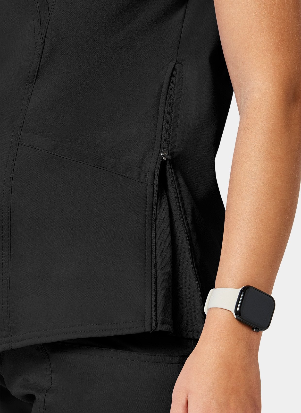 Blouse médicale noir femme bras gauche