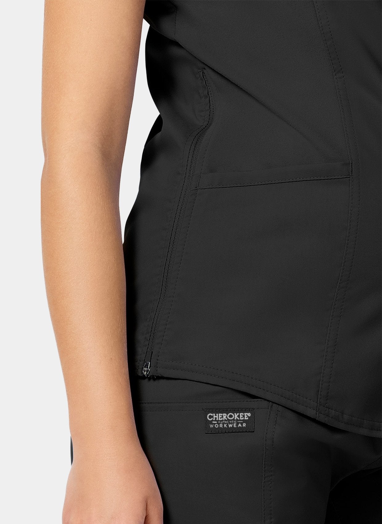 Blouse médicale noir femme bras droit