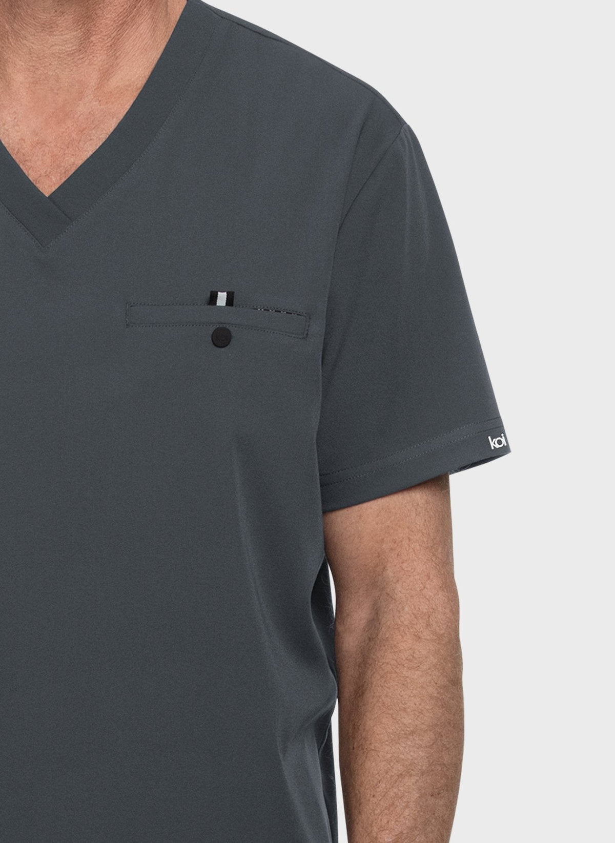 Blouse médicale homme Koi Next Gen De garde anthracite gros plan
