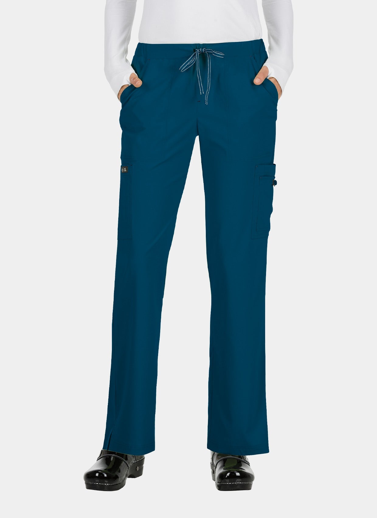 Pantalon médical femme Koi Basics Holly - Bleu Caraïbes, 8 poches