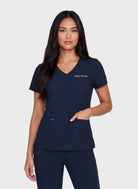 Blouse médicale femme Koi Basics Becca - Bleu marine, col en V