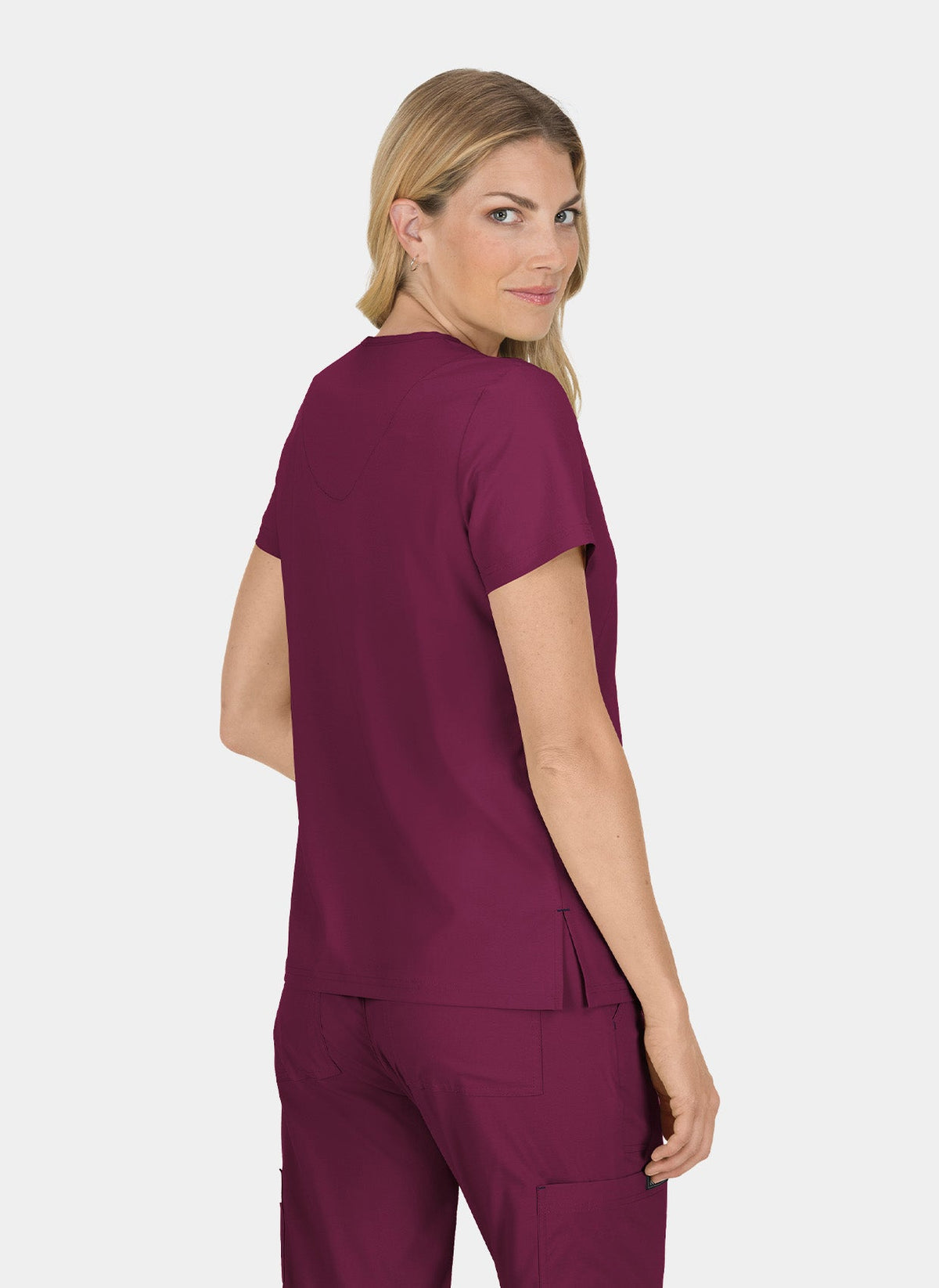 Blouse médicale femme Koi Basics Becca - Bordeaux, dos