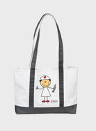 Grand tote bag Prestige à motif infirmière, gris, vue de face