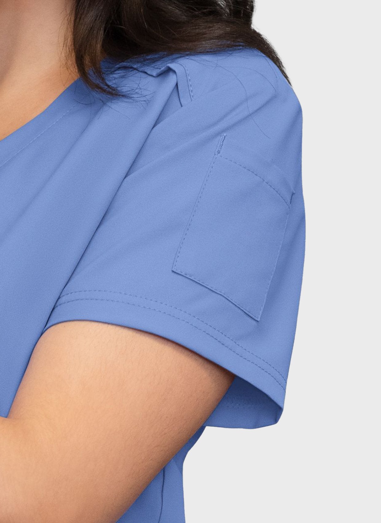 blouse koi cureology cardi bleu ciel epaule
