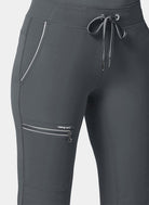 details du pantalon médical femme Nisha anthracite  