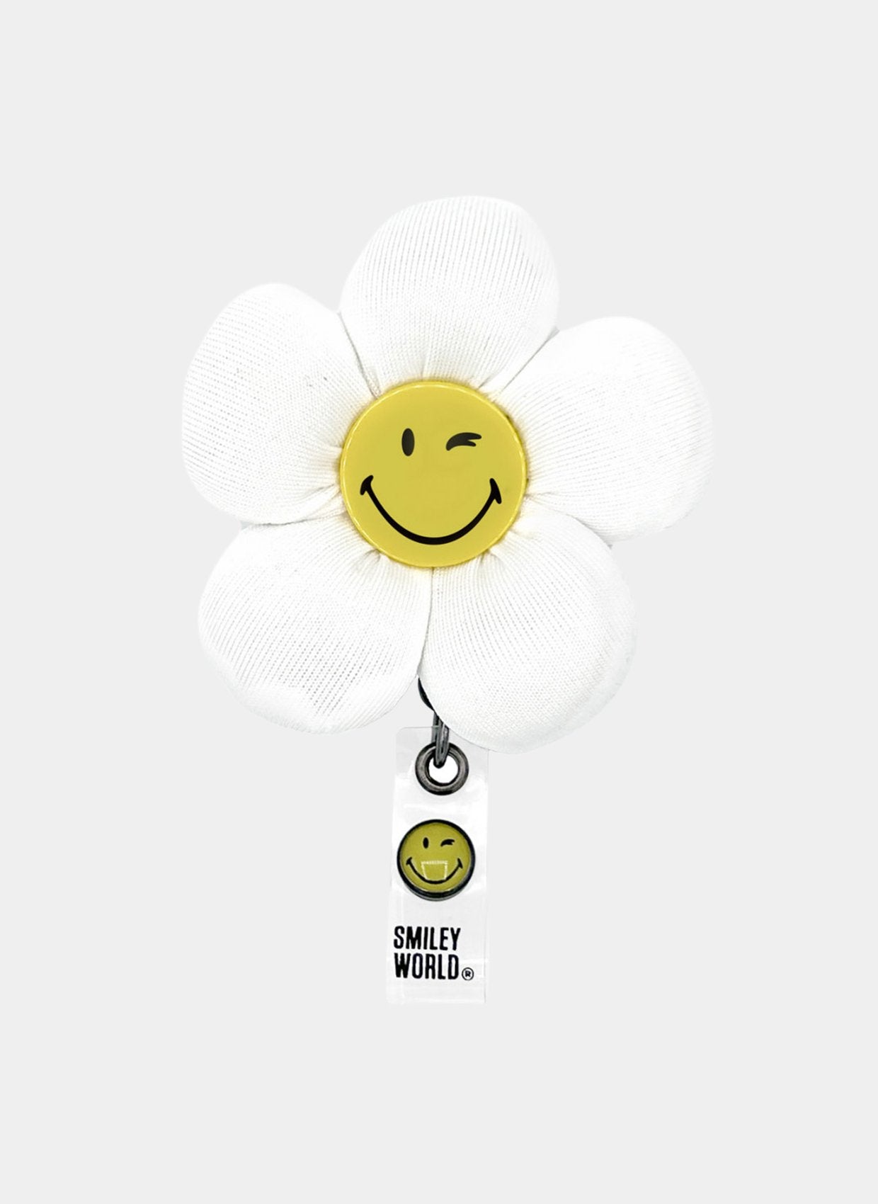 Porte-badge à enrouleur Koi - Fleur Smiley Puffy