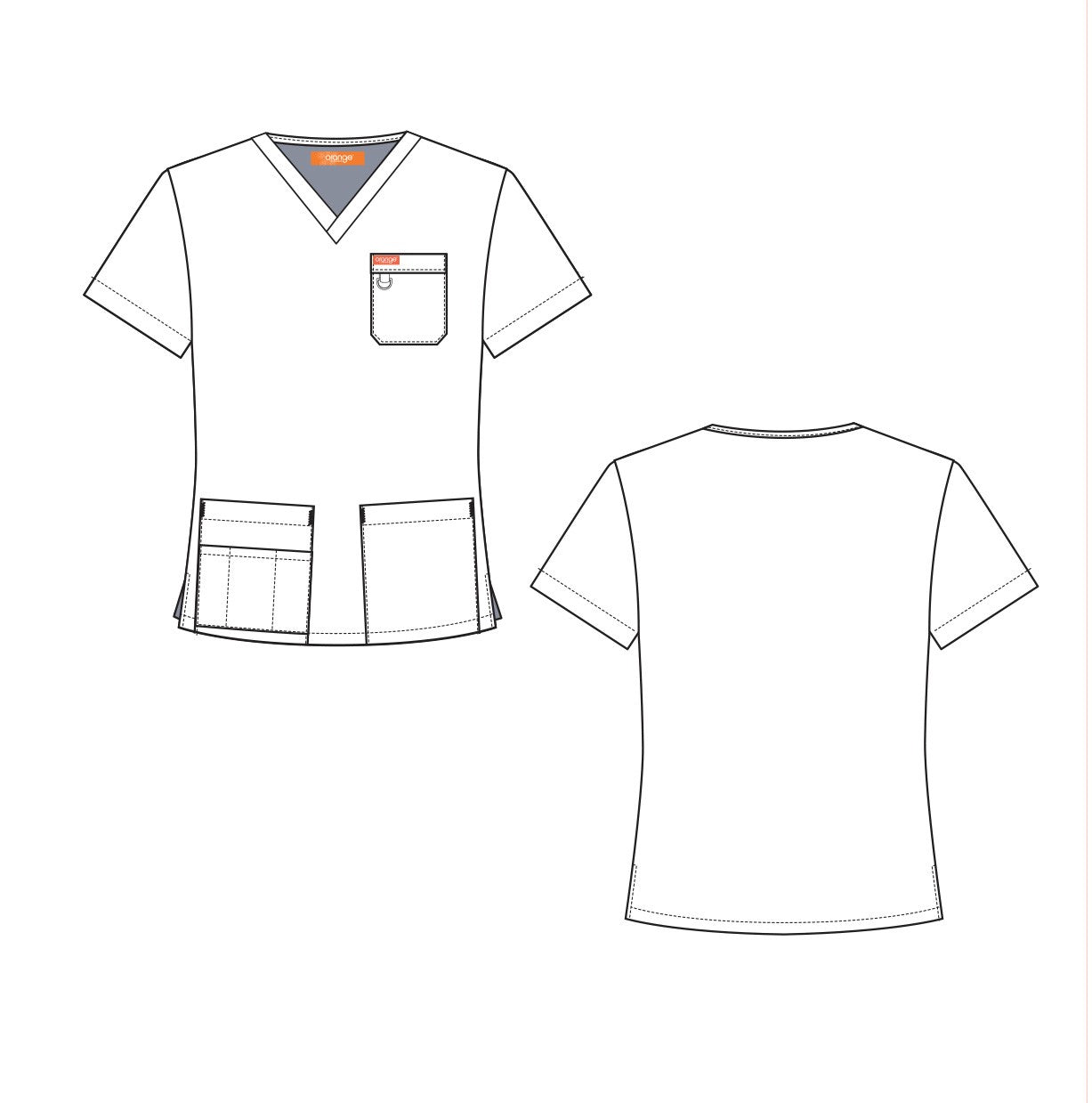 Blouse médicale unisexe Balboa Orange Standard - Bleu marine