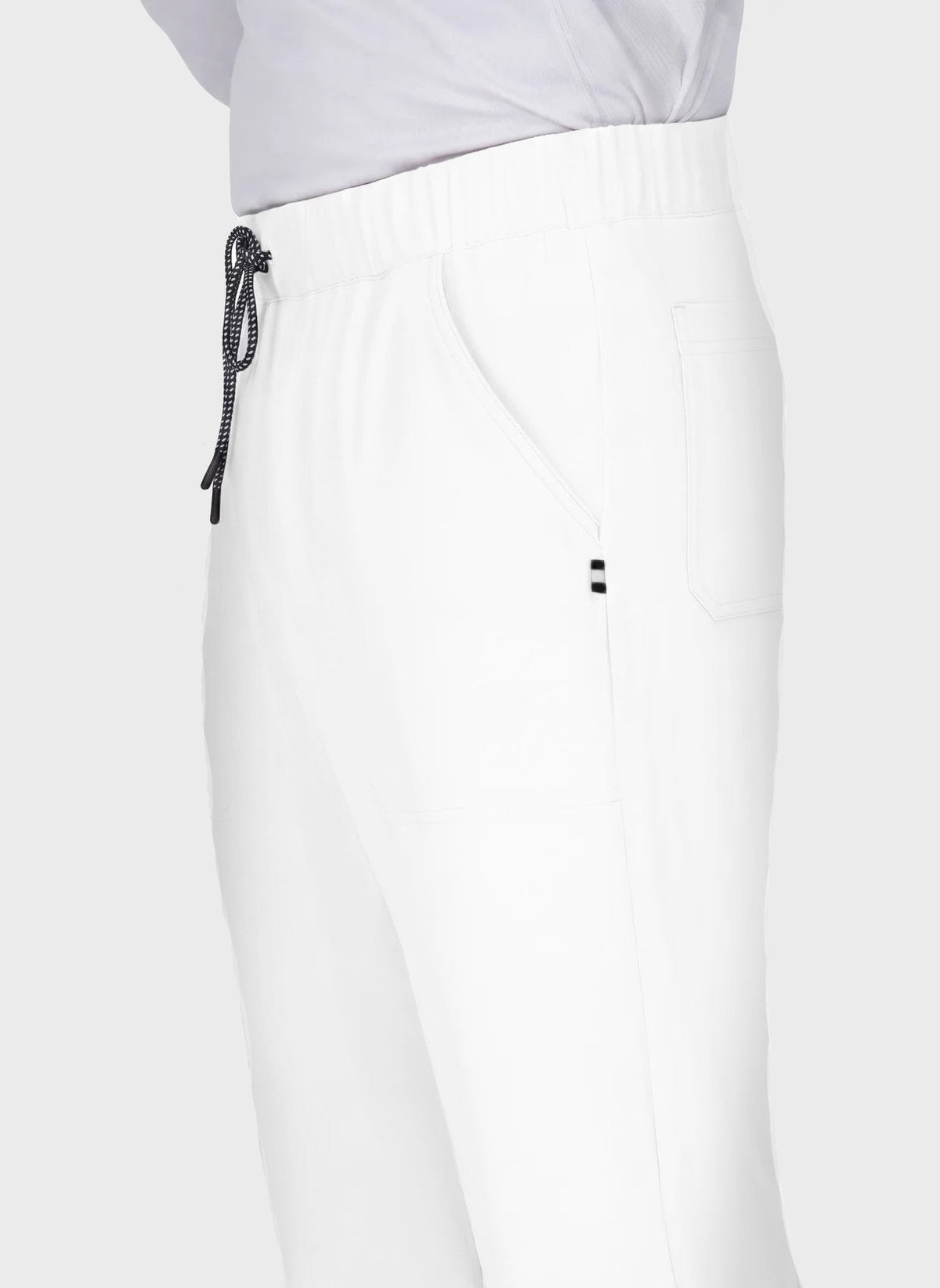 Pantalon médical homme Koi Next Gen Agissez blanc gros plan 2